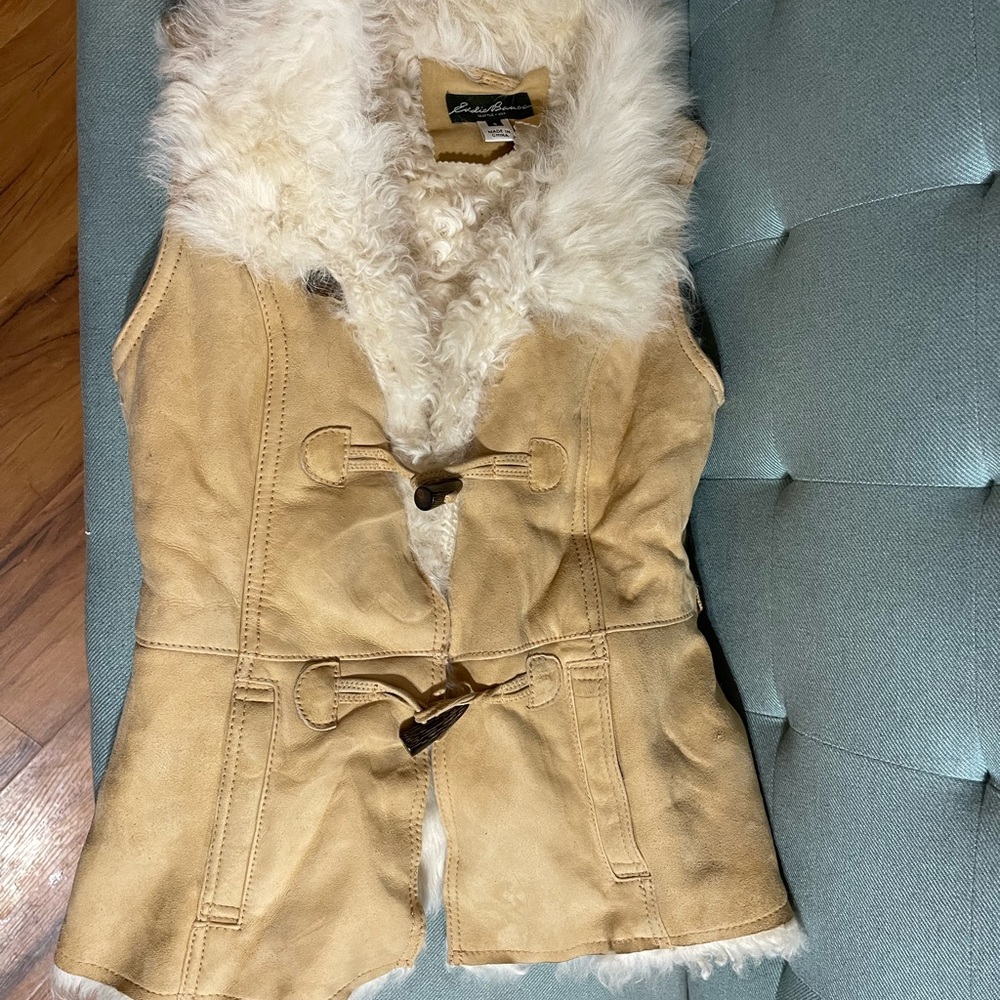 Eddie Bauer lamb shearling vest size small